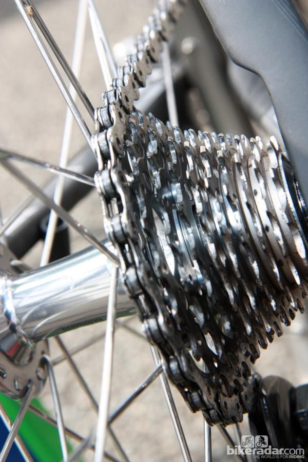 An 11-23T Shimano Dura-Ace cassette for GreenEdge rider Svein Tuft.