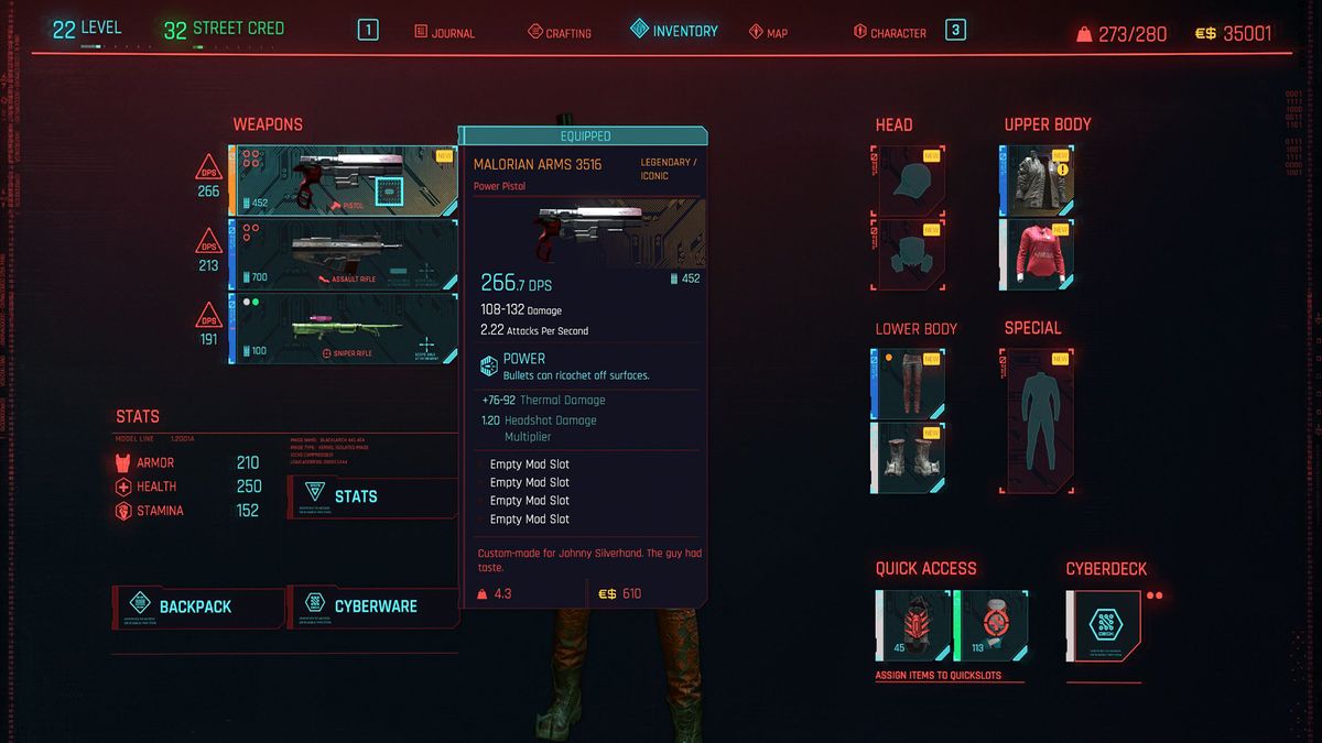 Cyberpunk 2077 Iconic items