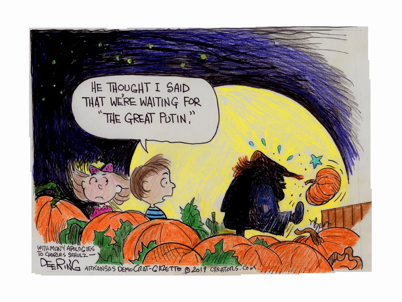 Political Cartoon U.S. Halloween Trump Putin