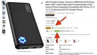 INIU Power Bank product page on Amazon