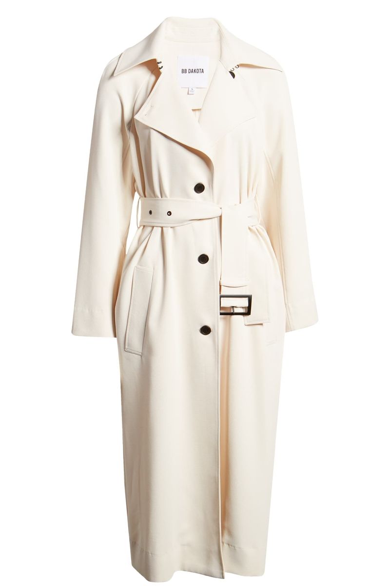 BB DAKOTA I Spy Textured Twill Trench Coat