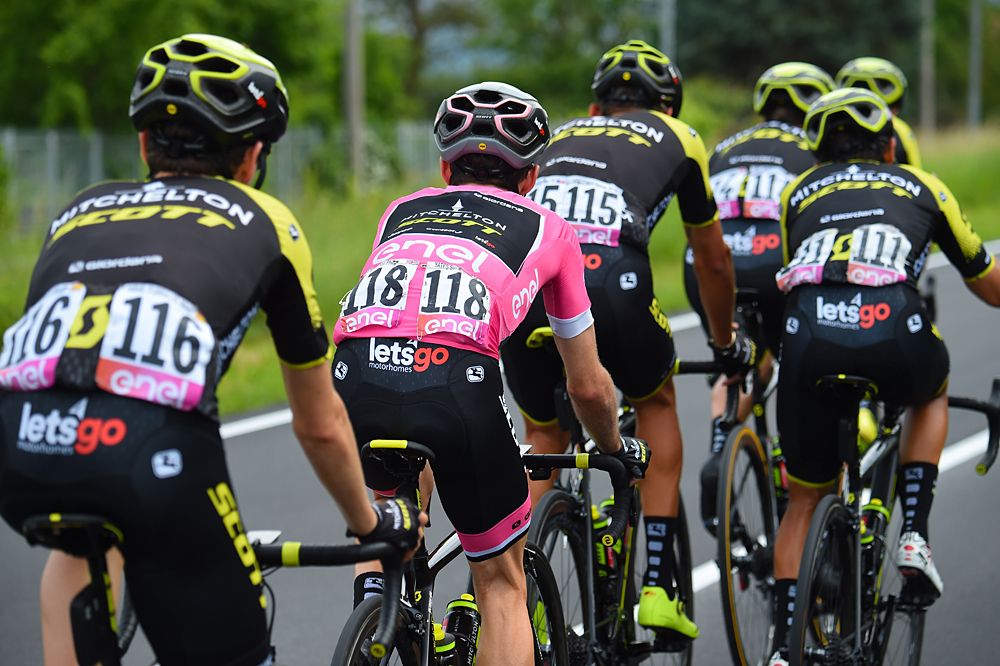 Mitchelton-Scott during stage 18 at the Giro d'Italia