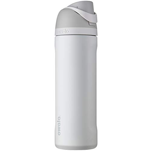 Owala Freesip Insulated Stainless Steel Water Bottle With Straw, Bpa-Free Sports Water Bottle, Great for Travel, 24 Oz, Shy Marshmallow