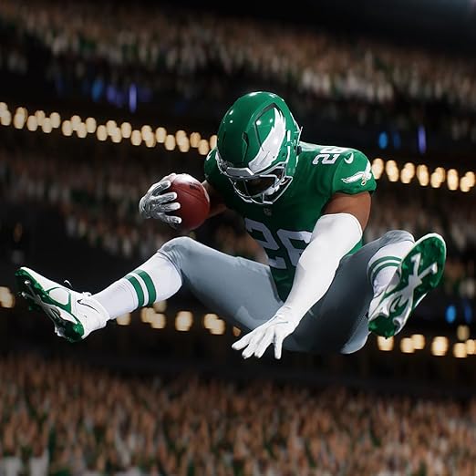 A football player jumping in Madden NFL 26