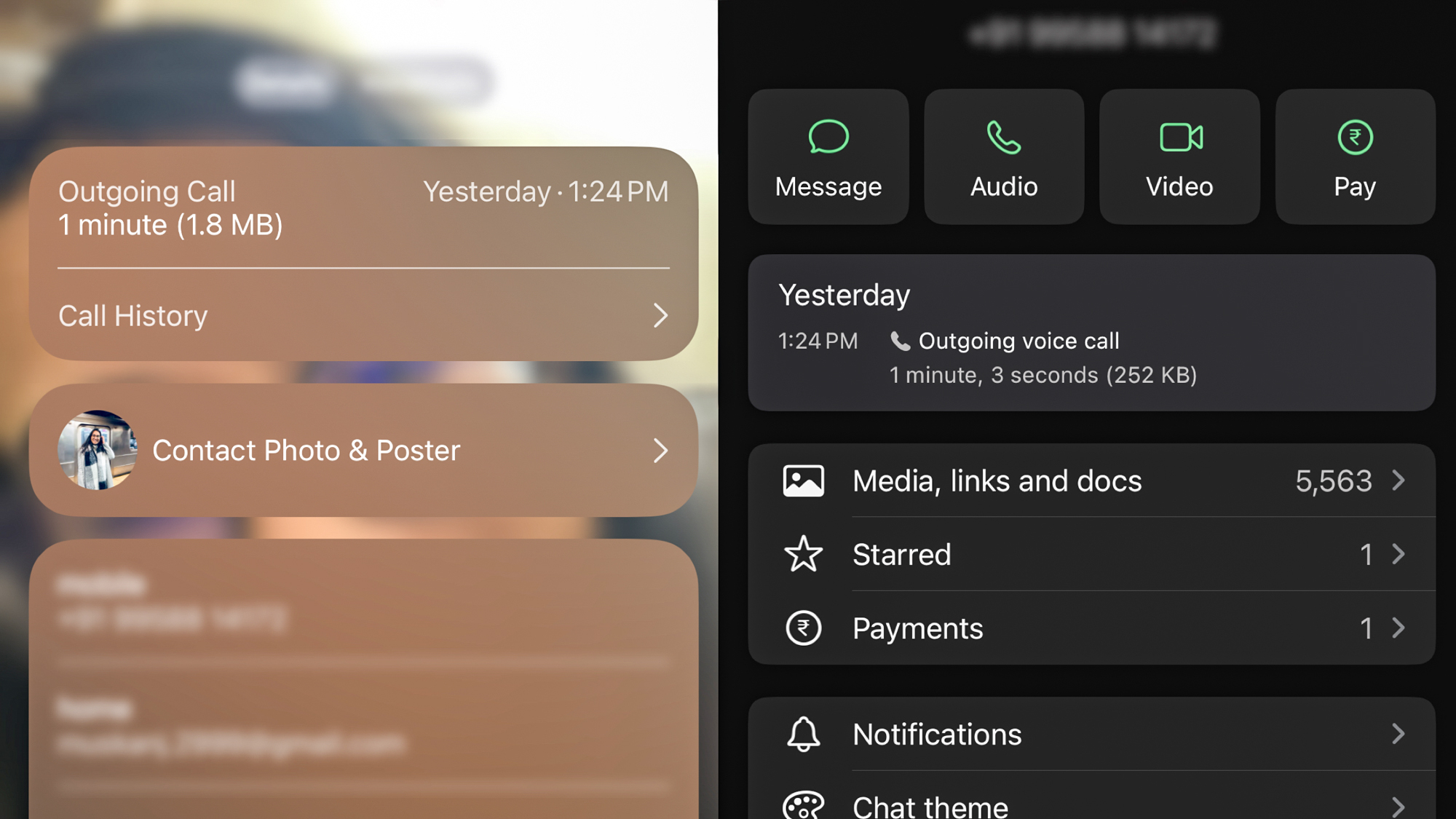 FaceTime Audio on an iPhone