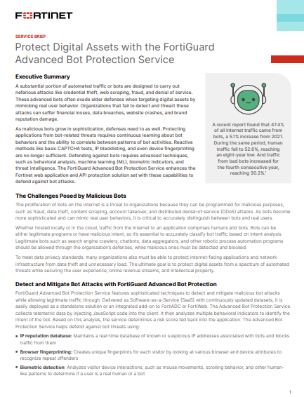 Protect Digital Assets with the FortiGuard Advanced Bot Protection ...