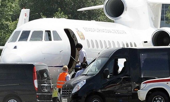 Bolivia&amp;#039;s President Evo Morales, center, enters his plane at Vienna&amp;#039;s Schwechat airport on July 3. The plane was rerouted over suspicions that Edward Snowden was on board.