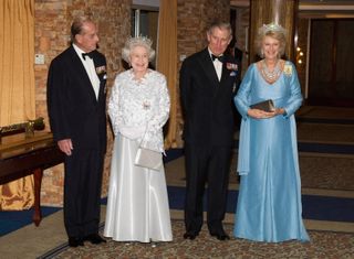 King Charles and Camilla with Queen and Prince Philip
