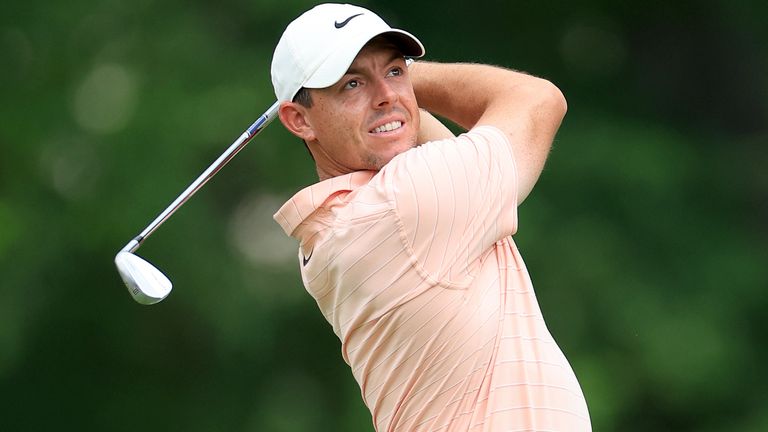 Rory McIlroy takes a shot during the first round of the 2022 PGA Championship