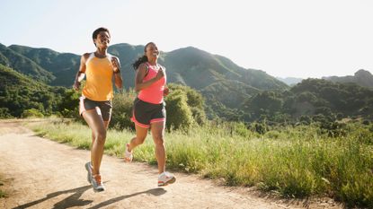 Two friends getting exercise outdoors