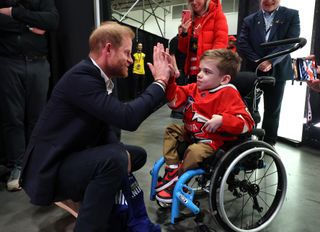 Prince Harry at the sitting volleyball tournament at the Invictus Games 2025