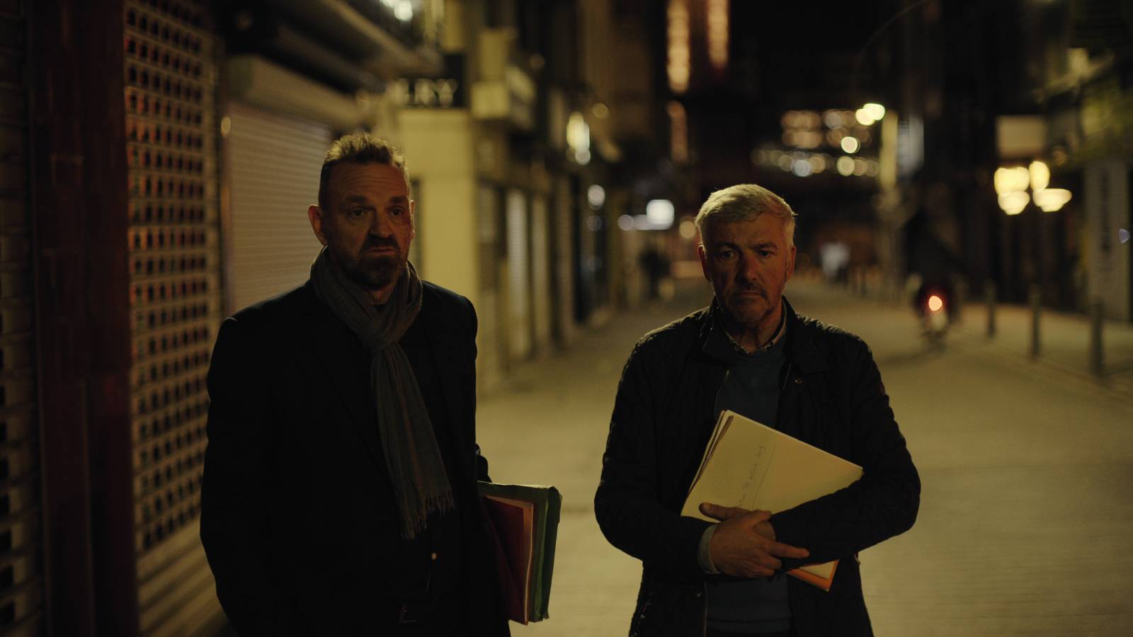 Agim De Bruycker and Patrick Pey in Netflix's Stolen: Heist of the Century.