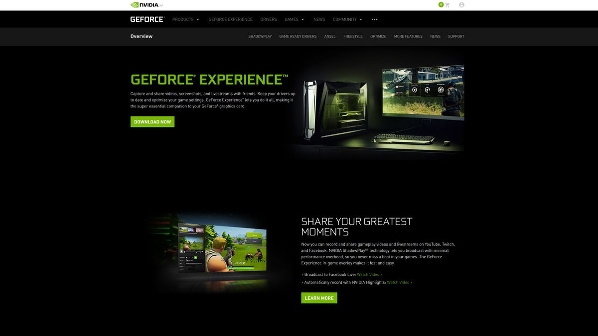 Geforce Experience How To Download Record Gameplay And Update Your Drivers Techradar
