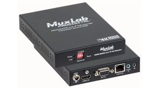 MuxLab is shipping its new HDMI/Dante over IP PoE Transmitter, UHD-4K (model 500759-TX-Dante). 