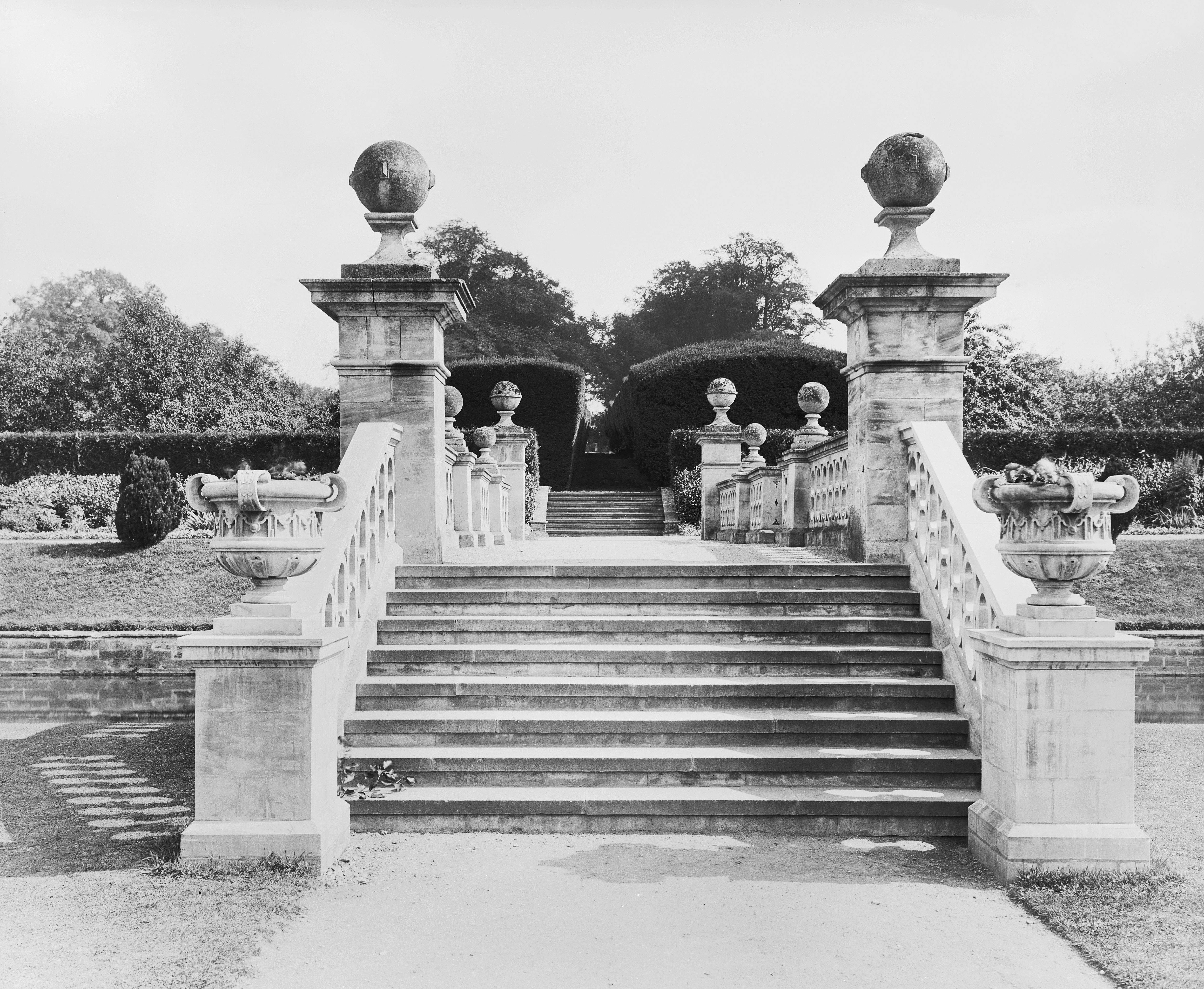 Black and white photographs of Easton Hall and Park