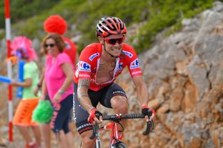 Sunweb's Nicolas Roche held the red leader's jersey for a time at the 2019 Vuelta a España, but crashed out of the race on stage 6