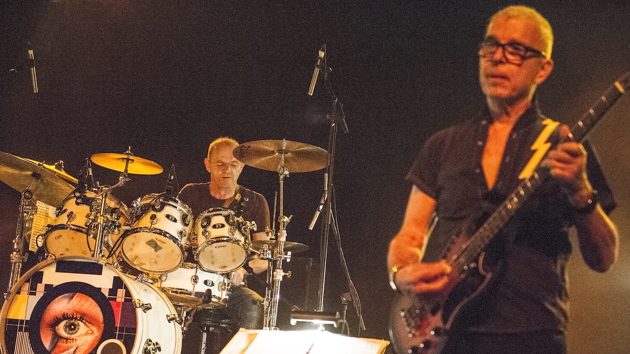 Woody Woodmansey and Tony Visconti perform at O2 Academy Birmingham on June 29, 2015 in Birmingham, United Kingdom