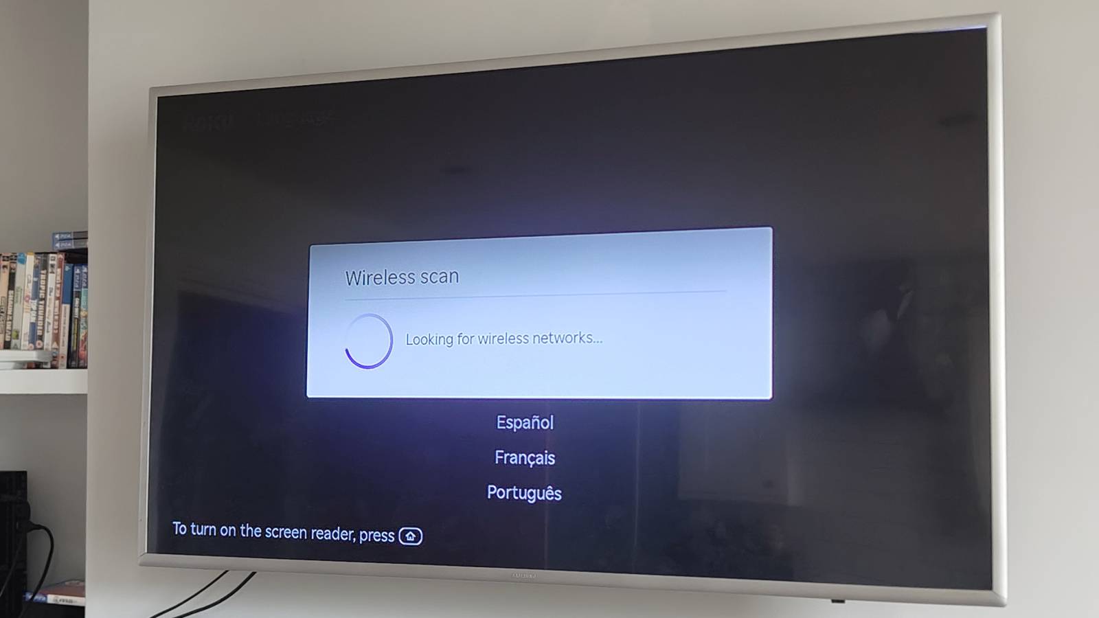The Roku Streaming Stick scanning for Wi-Fi.