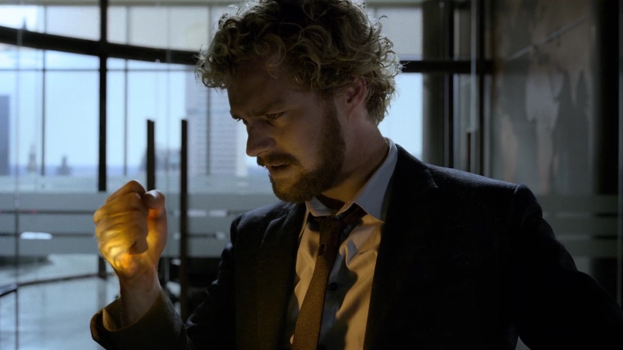Finn Jones as Danny Rand with glowing fist in Iron Fist series