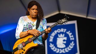 Stanley Jordan works his two-handed guitar magic at Newport Jazz Festival.