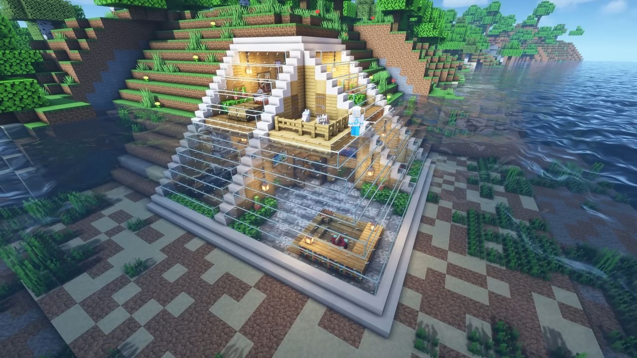 Minecraft builds - underwater pyramid by ManDooMiN