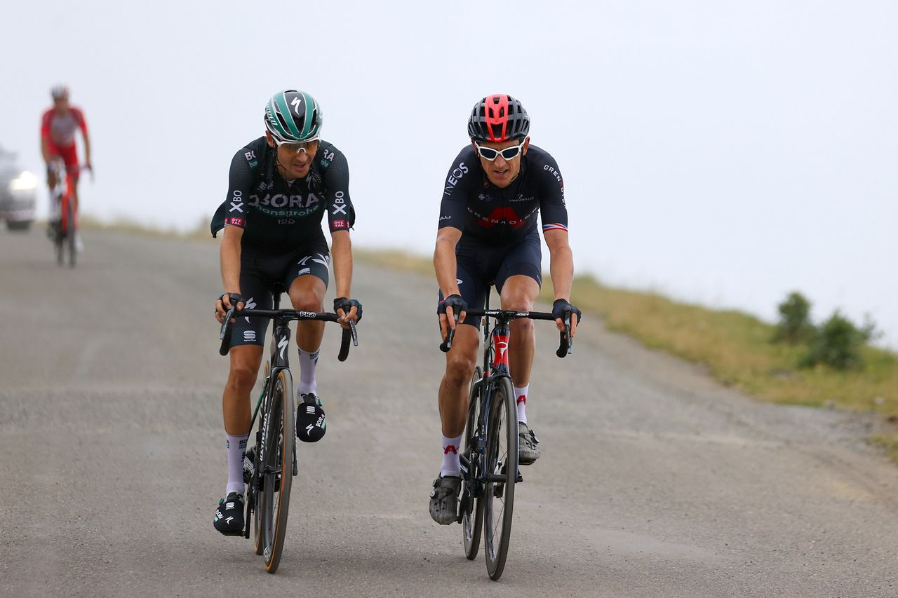 Tour de France 2021 108th Edition 16th stage El Pas de la Casa SaintGaudens 169 km 13072021 Geraint Thomas GBR Ineos Grenadiers Emanuel Buchmann GER Bora Hansgrohe photo Kei TsujiBettiniPhoto2021