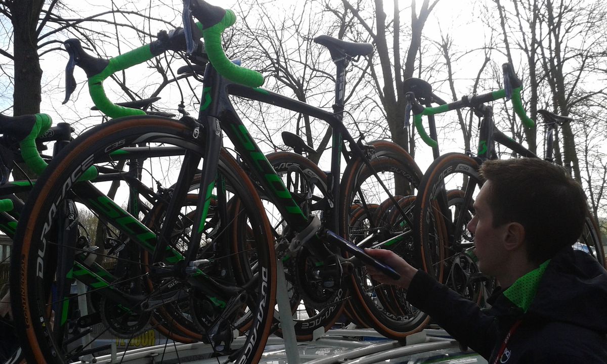 The UCI check for mechanical doping at Paris-Roubaix