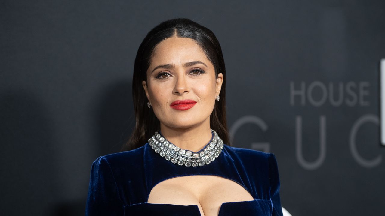 Salma Hayek attends the &quot;House Of Gucci&quot; New York Premiere at Jazz at Lincoln Center on November 16, 2021