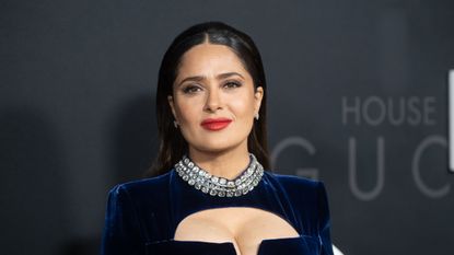 Salma Hayek attends the "House Of Gucci" New York Premiere at Jazz at Lincoln Center on November 16, 2021