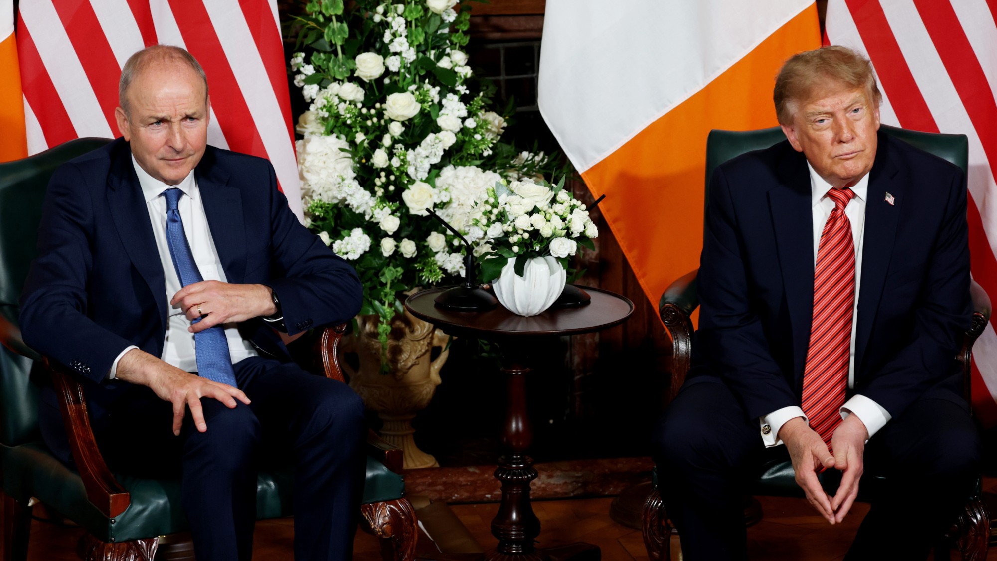 Taoiseach Miche&aacute;l Martin and Donald Trump in Dublin