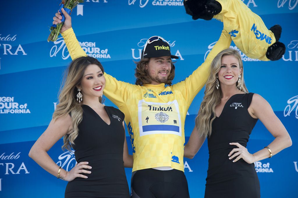 Peter Sagan (Tinkoff) is back in the leader's yellow jersey