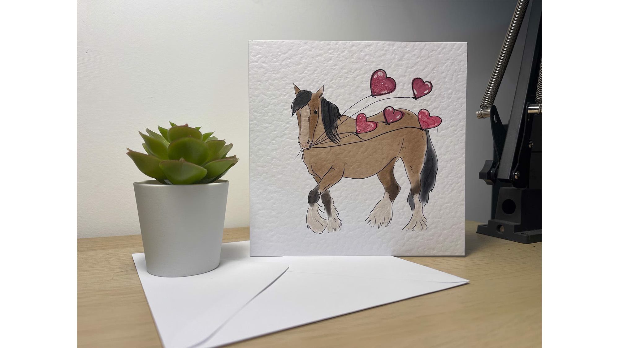 Bay Cob Horse Valentine&amp;rsquo;s Day Card