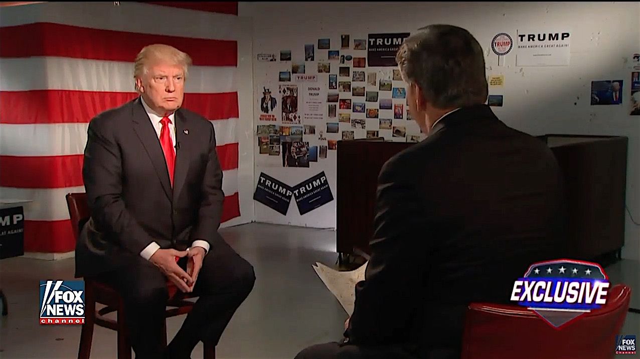 Donald Trump talks to Sean Hannity