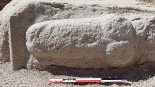 The 18-inch penis sculpture recently uncovered at a site in Spain.