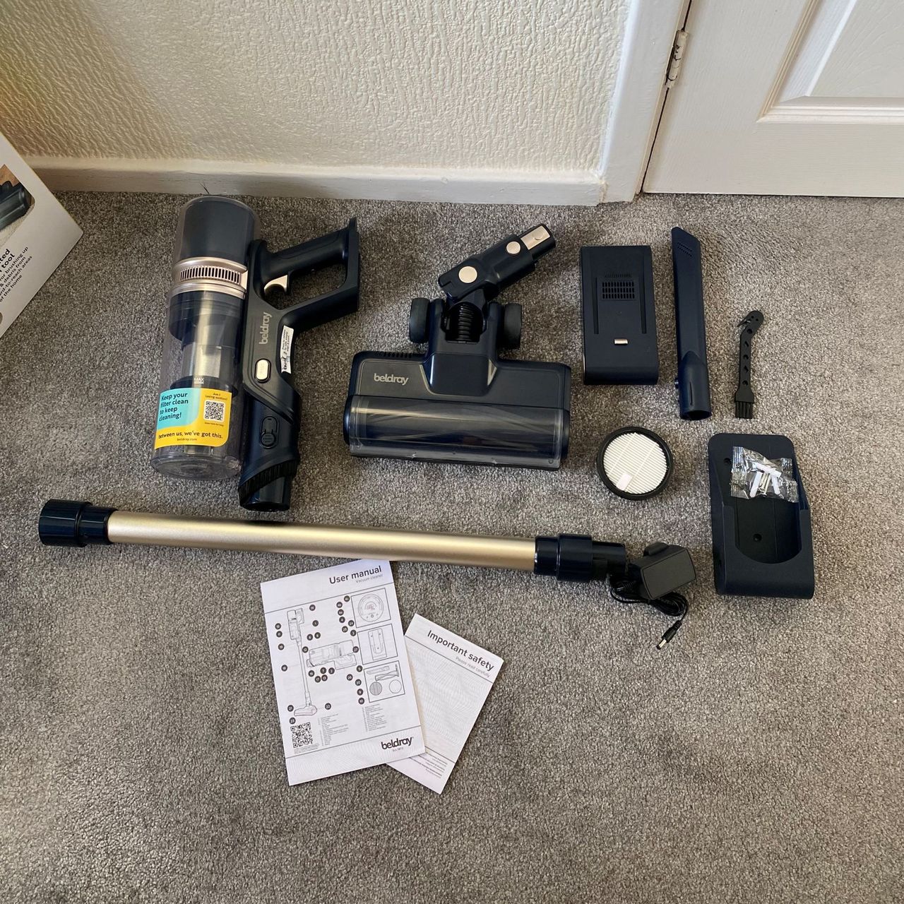 Beldray Airfinity Cordless Vacuum review - components