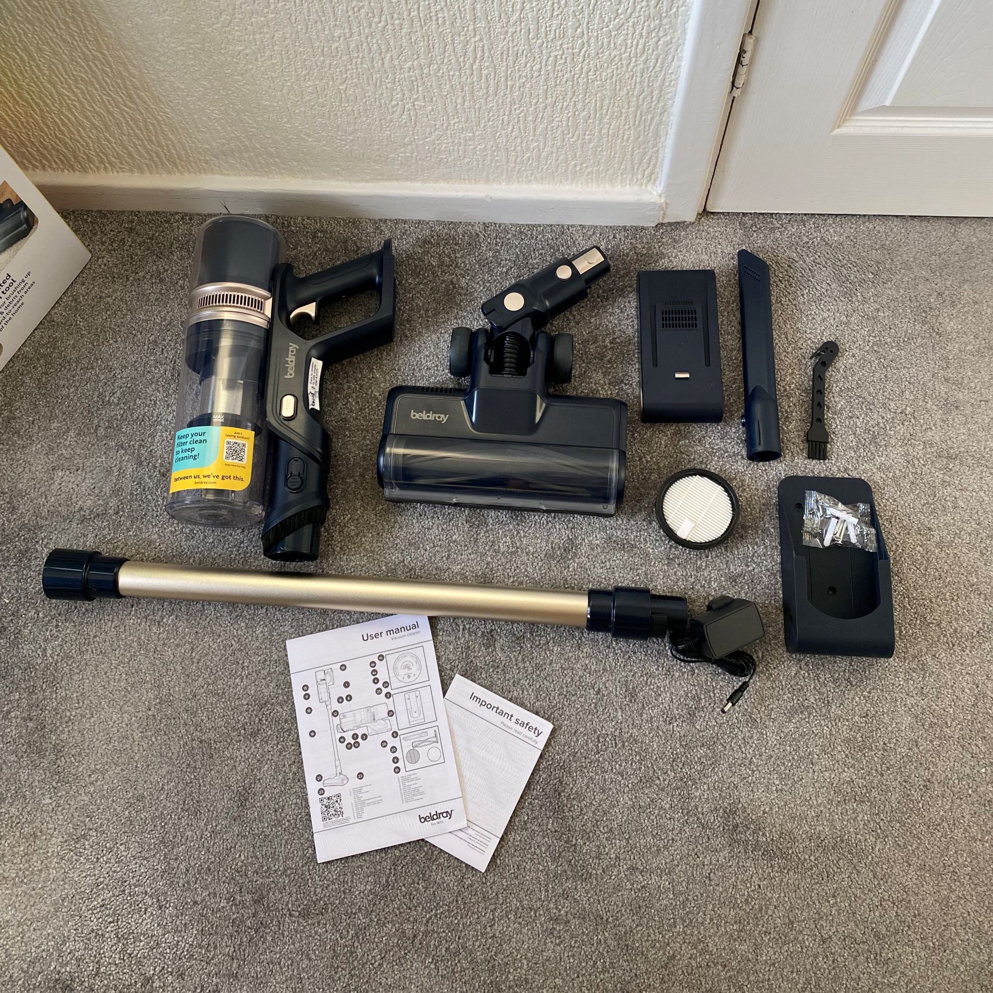 Beldray Airfinity Cordless Vacuum review - components
