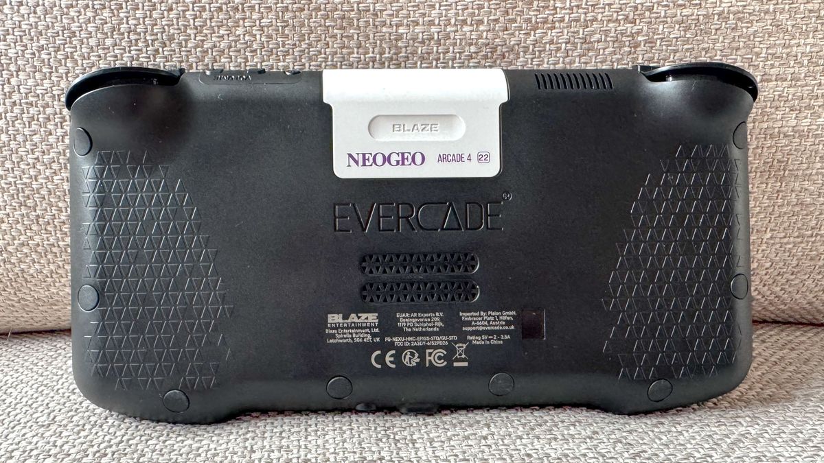 The back of the Evercade Nexus device