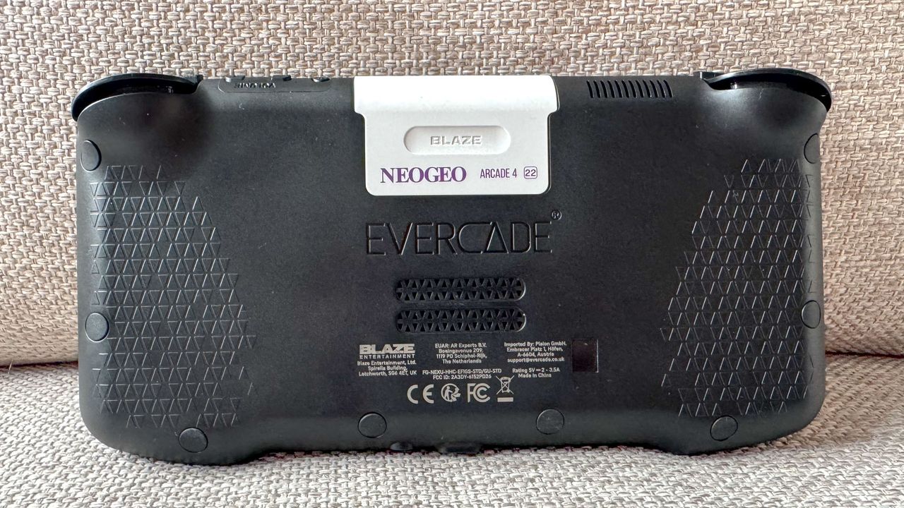 The back of the Evercade Nexus device