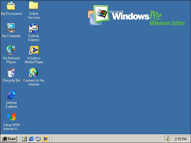 Windows ME desktop