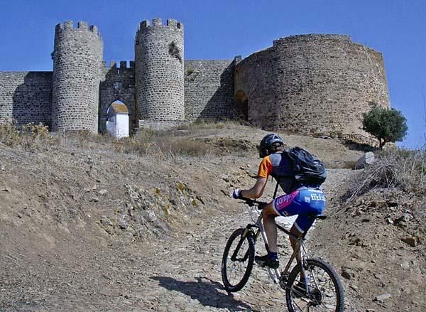 Mountain biking among the historic relics of Portugal