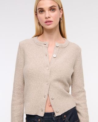 Textural Crew Cardigan