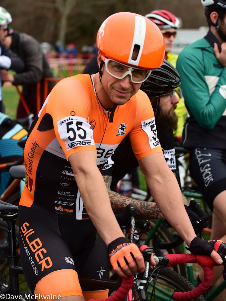 Derrick St. John (Silber Pro Cycling) at the start