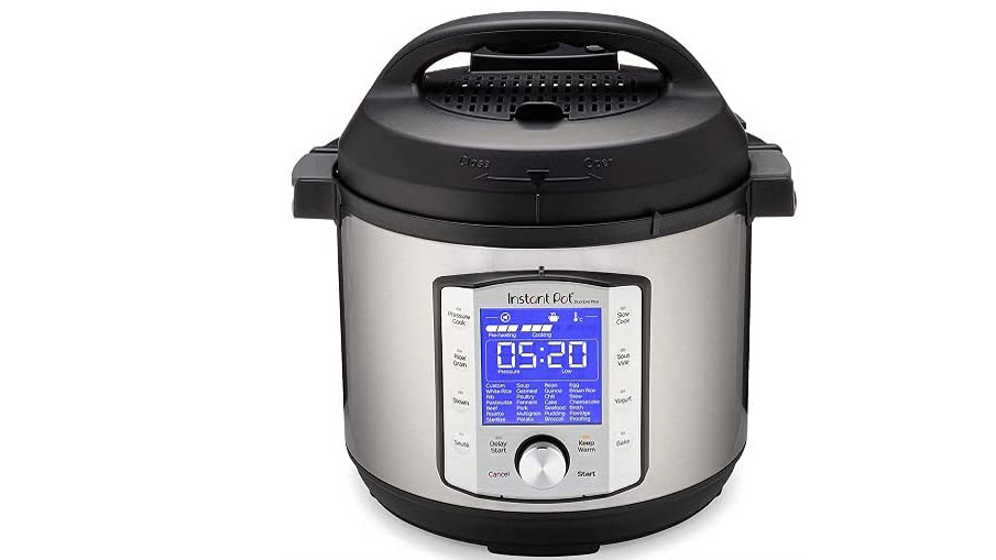 The Instant Pot Duo Evo Plus on a white background