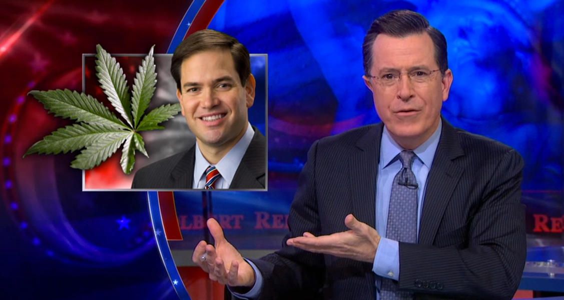 Stephen Colbert mocks Marco Rubio&amp;#039;s hazy pot-smoking evasions