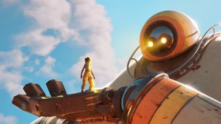 Giant Robot holding person in hand