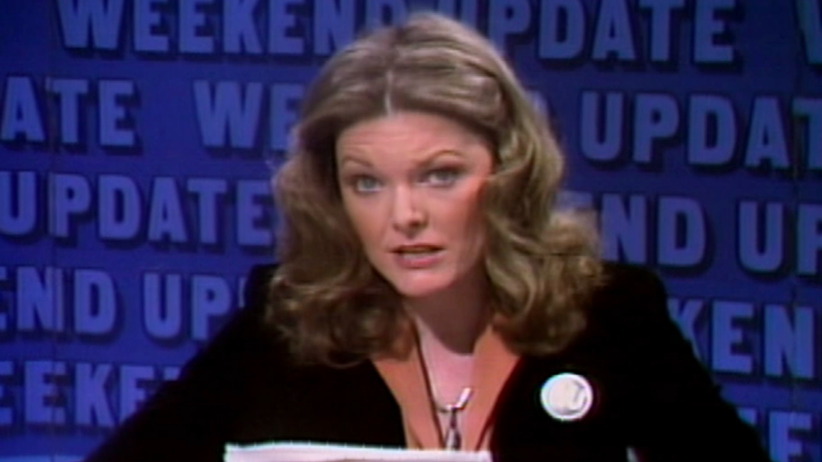 Jane Curtin delivering the news on Weekend Update.