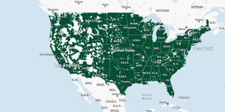 Map of service areas for Mint Mobile coverage in the U.S.