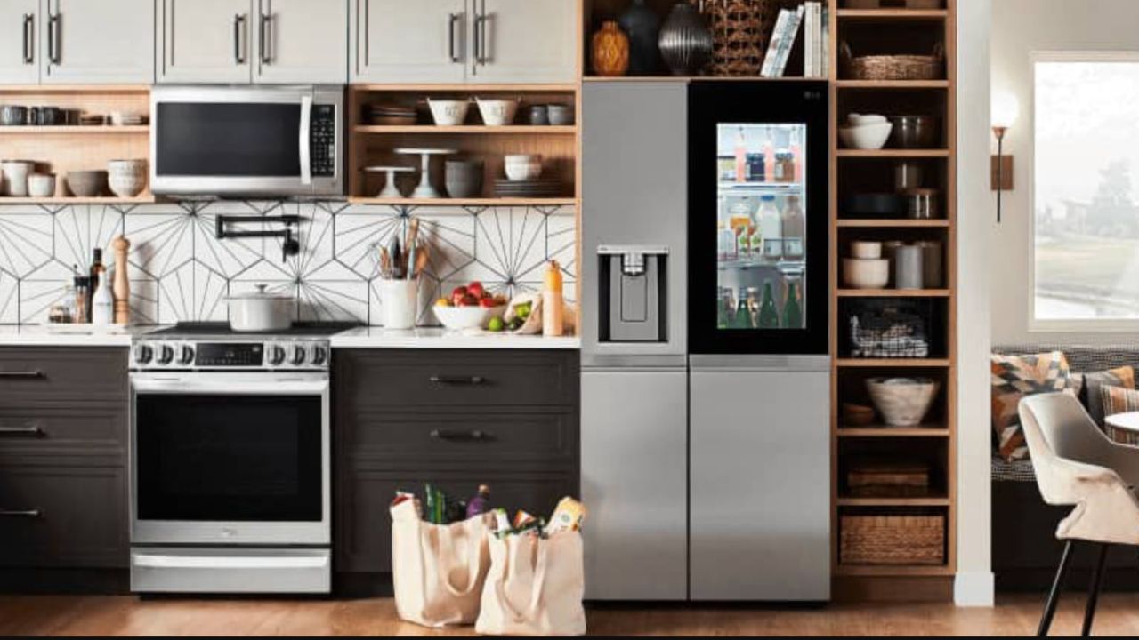 A modern kitchen with appliances