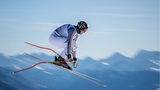 Germany's Luis Vogt takes part in the men's downhill training on the eve of the race during the FIS Alpine Ski World Cup 2025-2026, in Crans Montana, Switzerland, on January 31, 2026. (Photo by Fabrice COFFRINI / AFP via Getty Images)