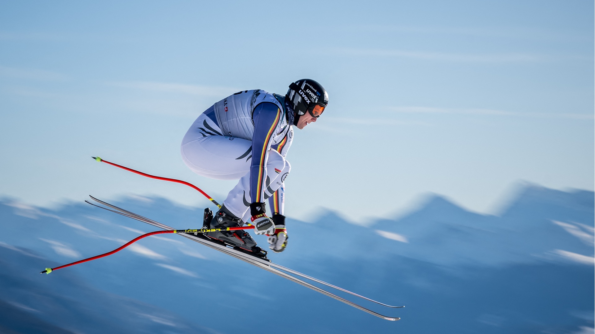 Germany's Luis Vogt takes part in the men's downhill training on the eve of the race during the FIS Alpine Ski World Cup 2025-2026, in Crans Montana, Switzerland, on January 31, 2026. (Photo by Fabrice COFFRINI / AFP via Getty Images)